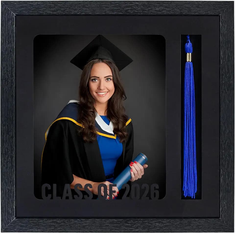 GMFrames Graduation Picture Frame with Tassel Holder Class of 2026 Shadow Box Photo Frame for 8x10 Pictures Graduation Party Gift and Keepsake Black