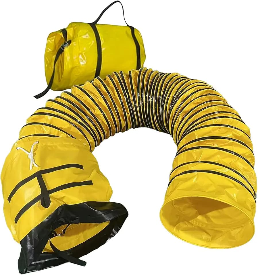 50FT PVC Flexible Duct Hose 18 Inch Duct Hosing with Adjustable Rope for Utility Blower Exhaust Fan Ducting Hose Folding Exhaust Duct Retracts into self-contained Carry Bag【15m*45cm】