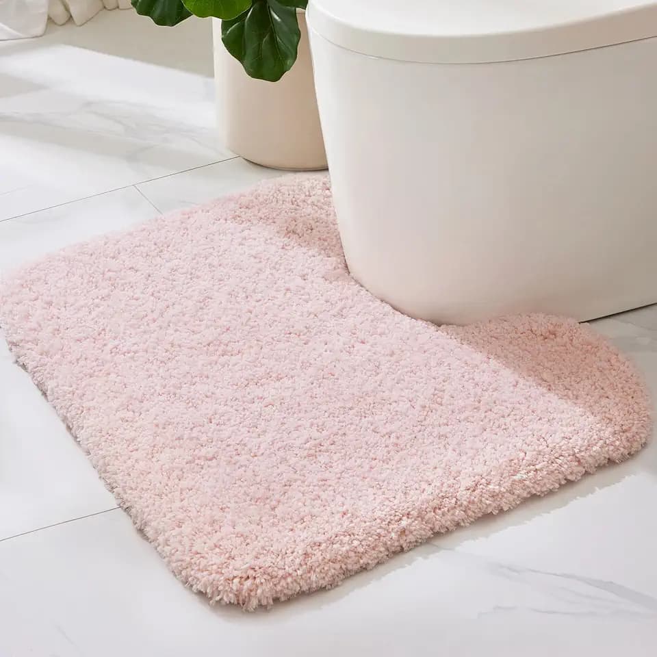 ILANGO Toilet Rugs U Shaped 22" × 24",Soft Absorbent Microfiber Bath Rugs