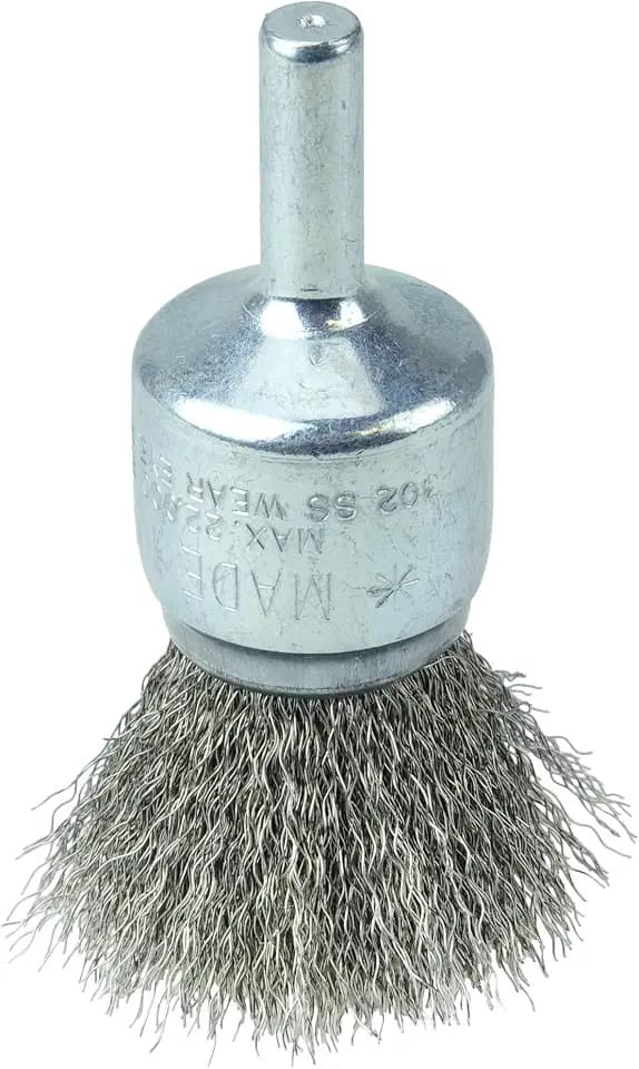 Weiler 36283 Wolverine 3/4" Crimped Wire End Brush, .006" Stainless Steel Fill, 1/4" Stem, Made in the USA (Pack of 10)