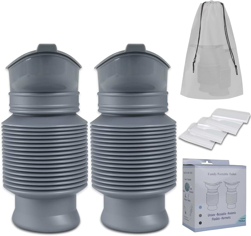 Pee Bottles for Men, Portable Urinal for Men and Women, Pee Container, Emergency Urinal 2PCS, Urinals for Men Spill Proof, Shrinkable Portable Urine Bottle for Travelling, Traffic Jams & Hiking