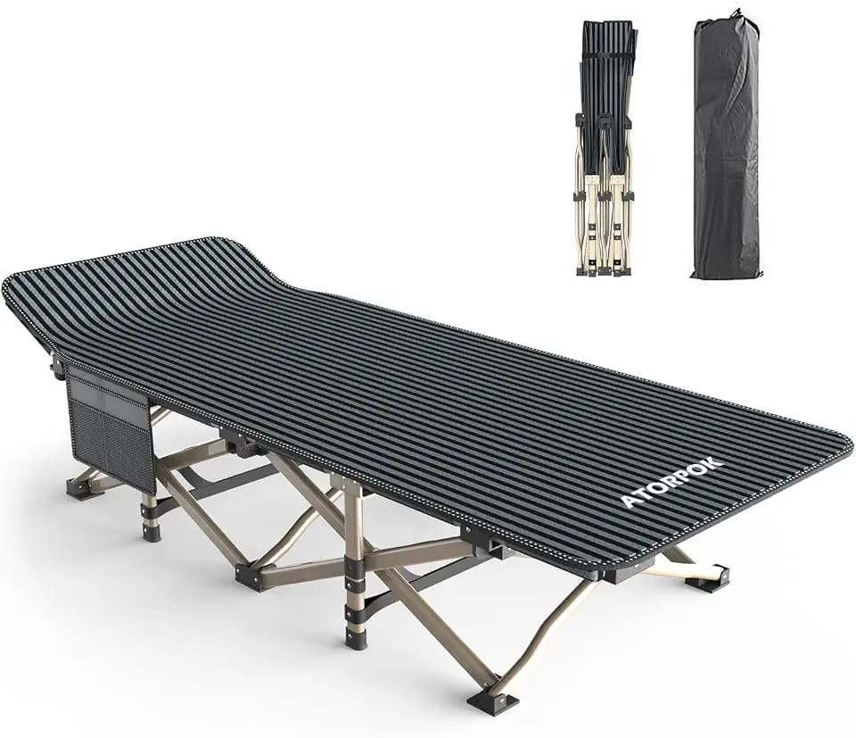 ATORPOK Camping Cot for Adults Comfortable, Tent Folding Cot for Sleeping
