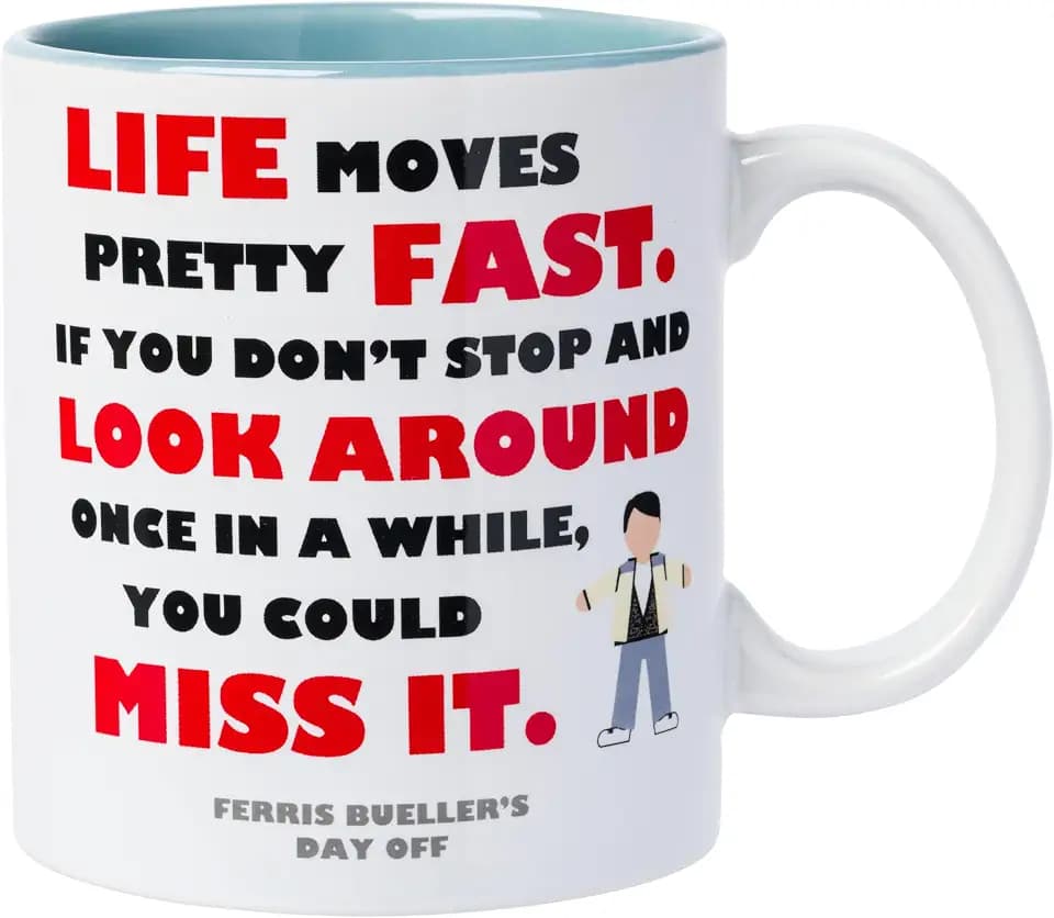 Silver Buffalo Ferris Bueller's Day Off Pretty Fast, Ceramic Mug, 20oz