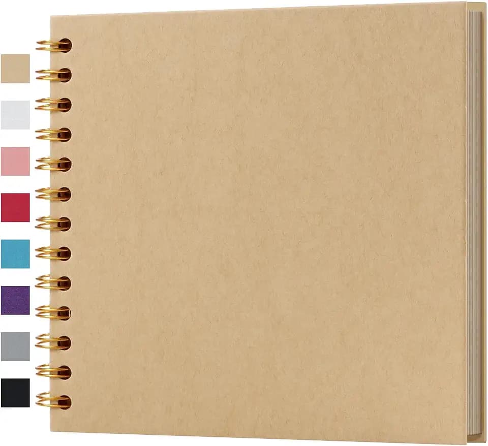 potricher 7 x 7 Inch Small DIY Scrapbook Photo Album 40 Pages, Yellow