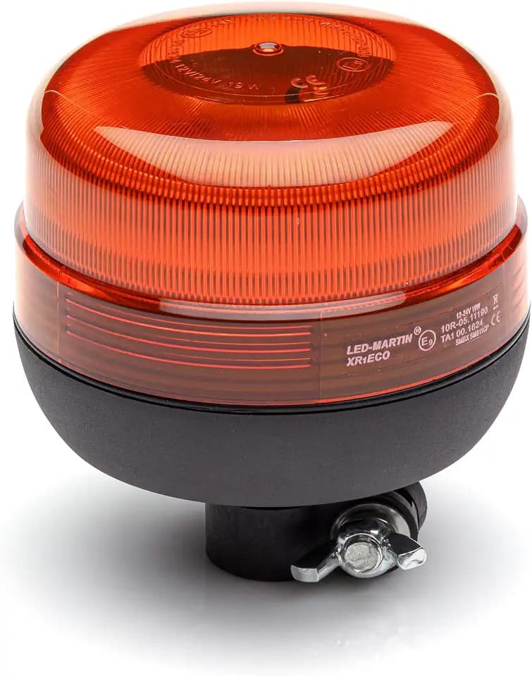 Rundumleuchte - Rundumkennleuchte - Blitzleuchte - XR1 ECO - 12V/24V - gelb/orange - zum Aufstecken - für Rohrstütze - ECE-R65 & ECE-R10 - auf für Überbreite in Bayern geeignet - Einzel-/Doppelblitz