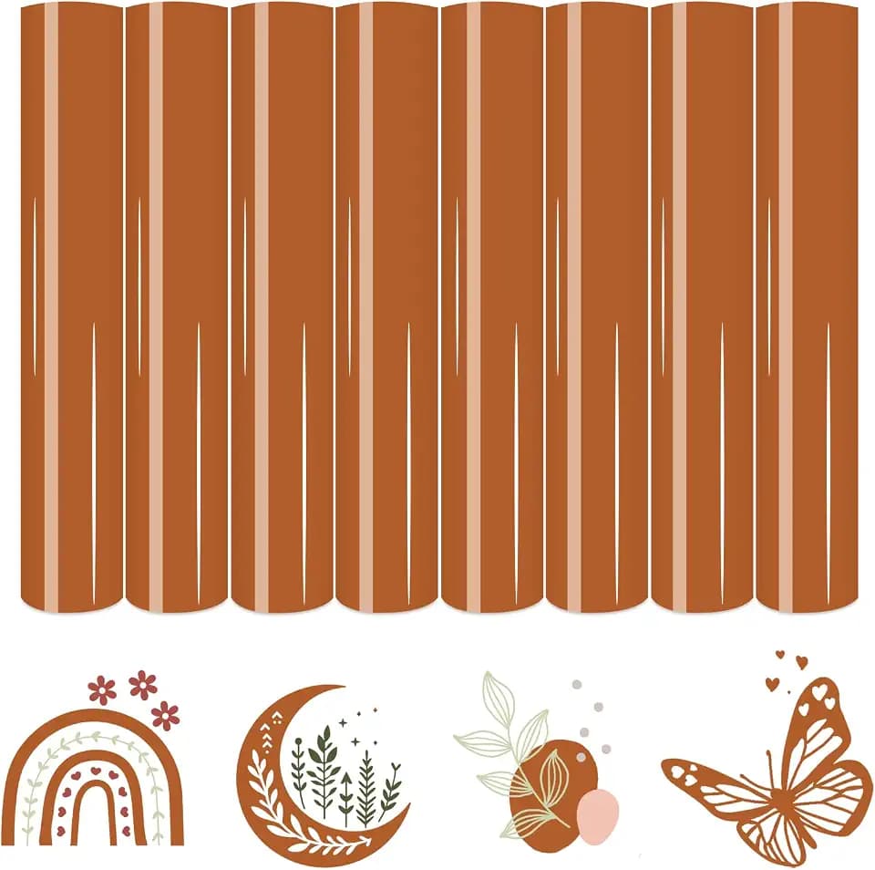 HTVSTD Chocolate Brown Boho HTV Heat Transfer Vinyl 8pcs 12×10in