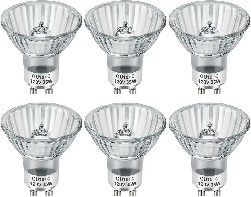 SerBion 35 Watt Candle Warmer Lamp Bulbs, Wax Warmer Bulbs for Full Size Candle Warmer, 6 Packs GU10 Halogen Light Bulbs for Track and Range Hood, Dimmable, Warm White, 6000+Hours Long-Lasting