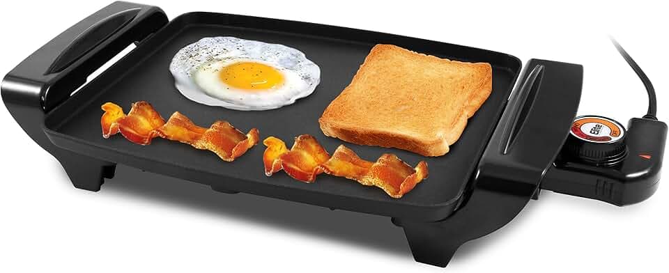 Elite Gourmet EGR-2722B Electric Griddle, Cool-Touch, 10.5"x8.5" Black