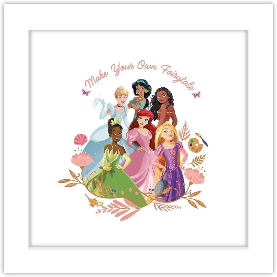 Gallery Pops Disney Princess - Make Your Own Fairytale Wall Art, 12" x 12" Gallery Pops Wall Art, White Framed Version