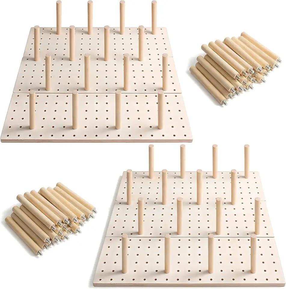 6 Pcs Pegboard Drawer Organizer, 17.1×5.7 Inch Wooden Peg Drawer Organizer