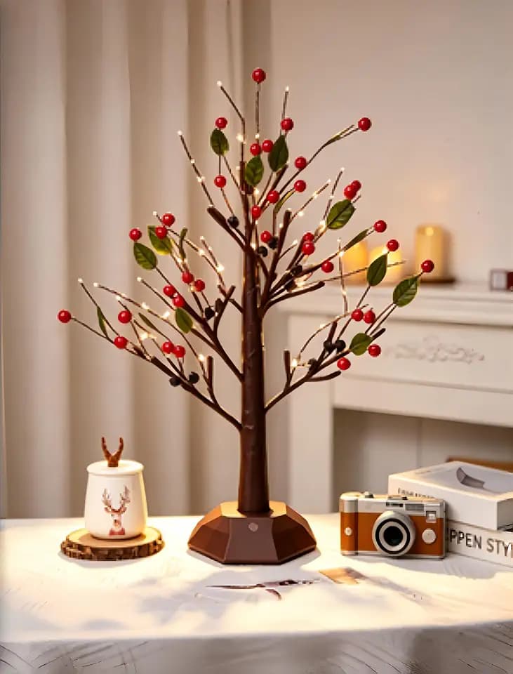 Tabletop Berry Bush,Bonsai Tree Decorative Lights