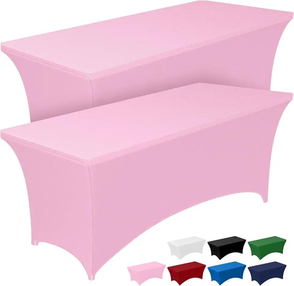 Pureegg Spandex Tablecloth 6ft 2 Pack Pink