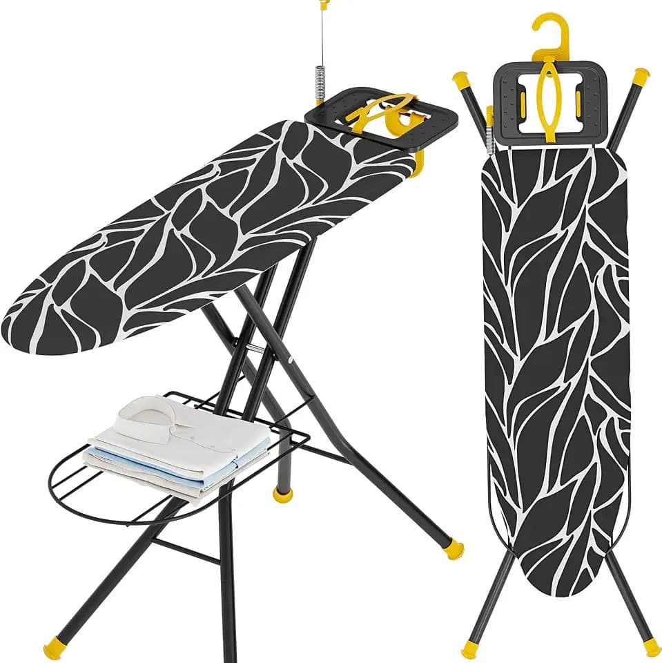 APEXCHASER Ironing Board Full Size with Iron Rest & Garment Rack 43X13 in
