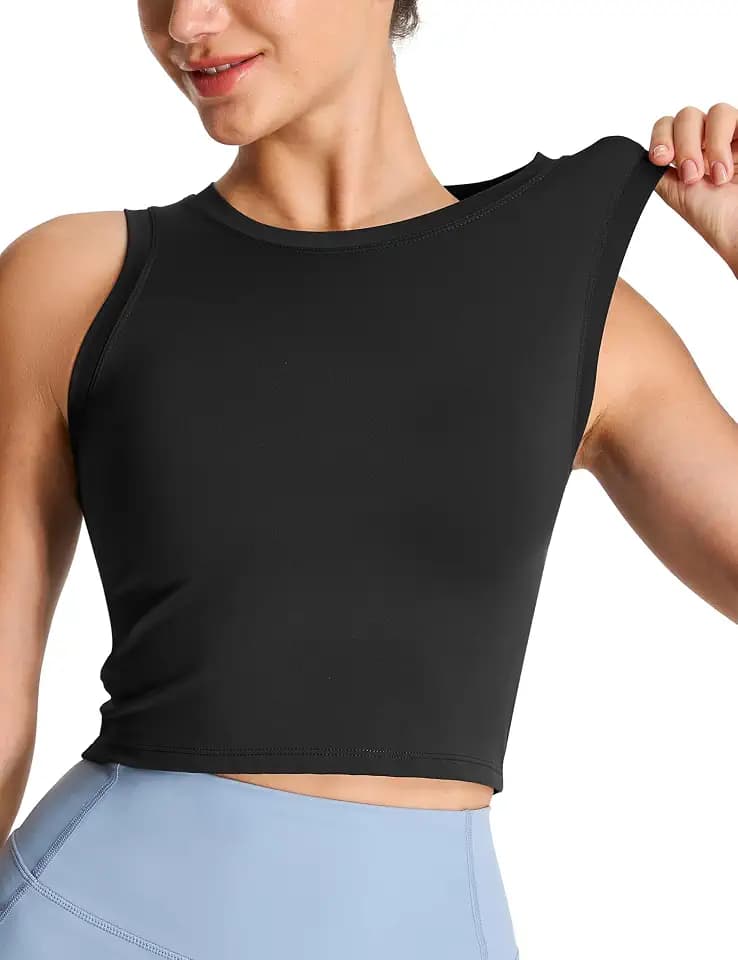 THE GYM PEOPLE Women's Workout Crop Tops Yoga Athletic Sleeveless Shirts