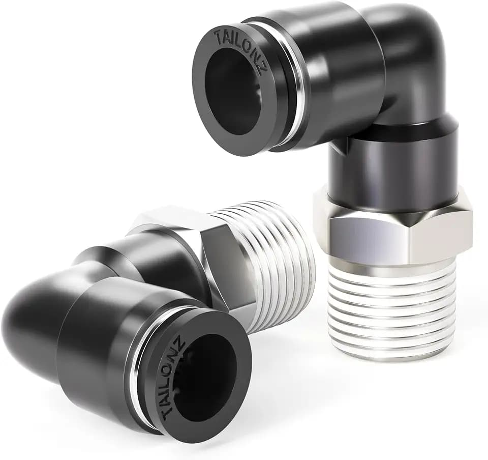 TAILONZ 1/4" x 1/4" NPT Push to Connect Elbow Fitting 10Pcs