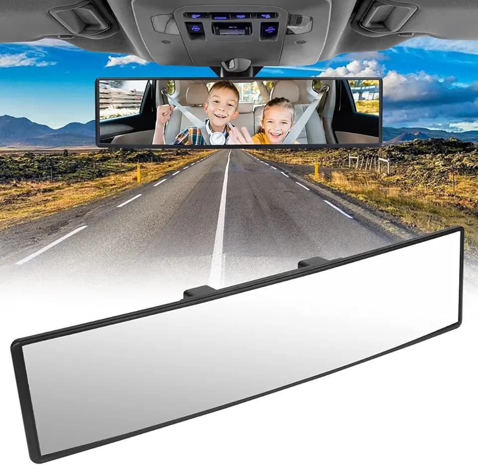 URAQT Auto Rückspiegel, 310mmx85mm Autospiegel Große Vision Weitwinkel Panorama Auto Innenspiegel Ersatz Blendschutz Rückspiegel Universal Spiegel für SUV CRV Vans Trucks