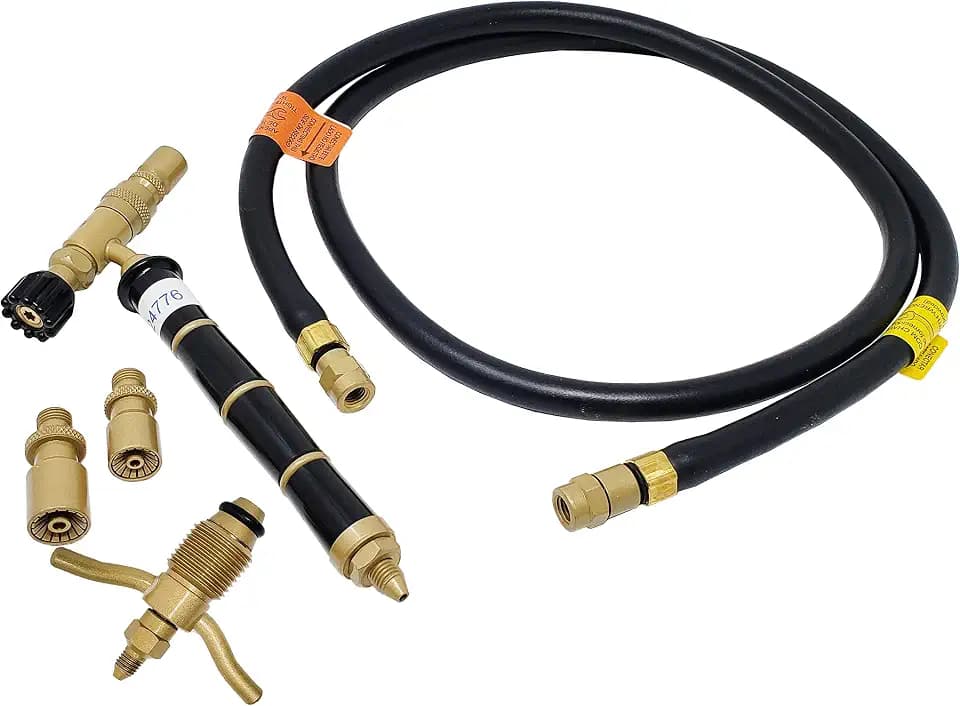 ORCA Propane Torch with Hose, Three Multi-Size heads Soldering, Welding, Heating, Annealing, Craft Work, Mapp Gas Torch with Flame Control, Handheld Blow Torch with 50" Hose (Adapter for 5 GAL.Tank)