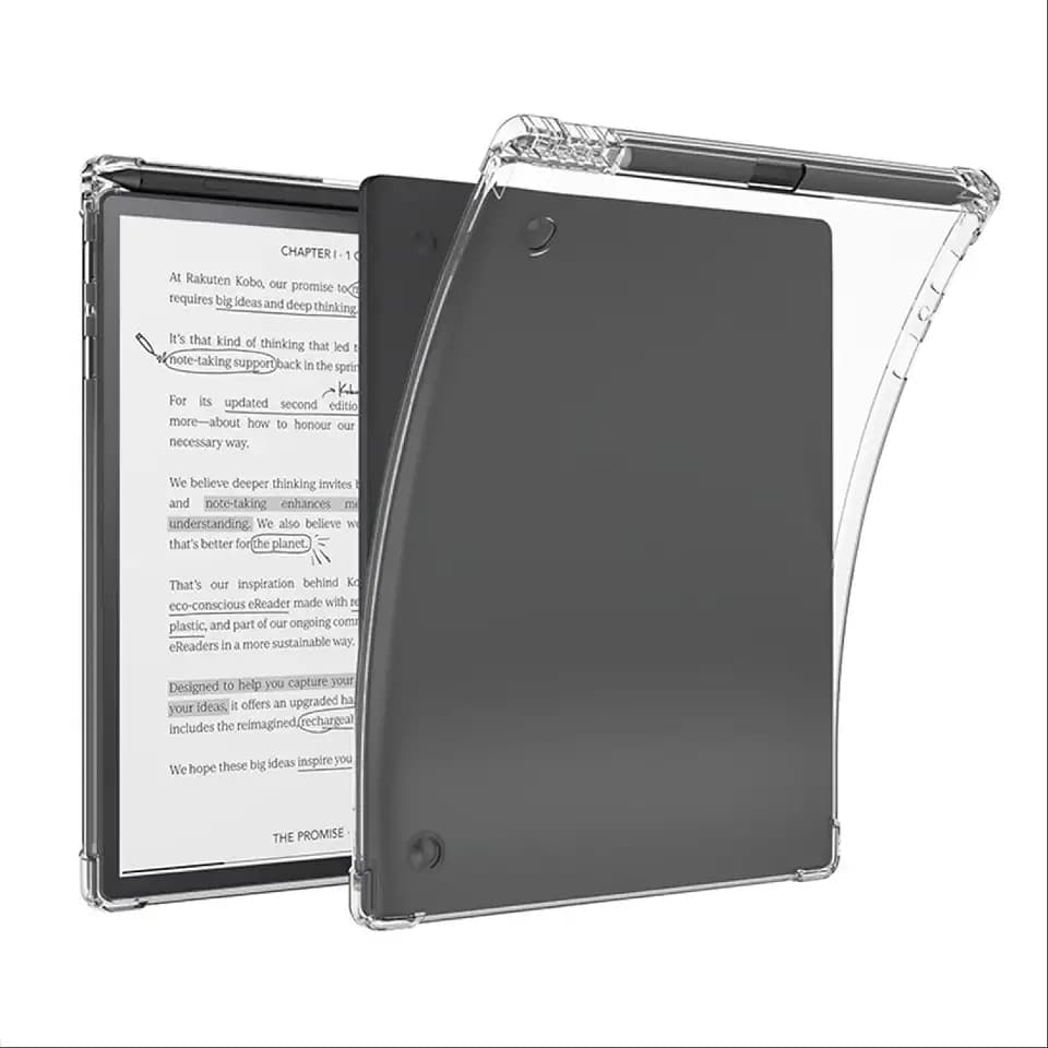GIOPUEY Hülle für Kobo Elipsa 2E, Case Mit Stiftschlitz,Weiche TPU Rückenschale, Dünne Abdeckung, Airbag Schutz - Transparentes