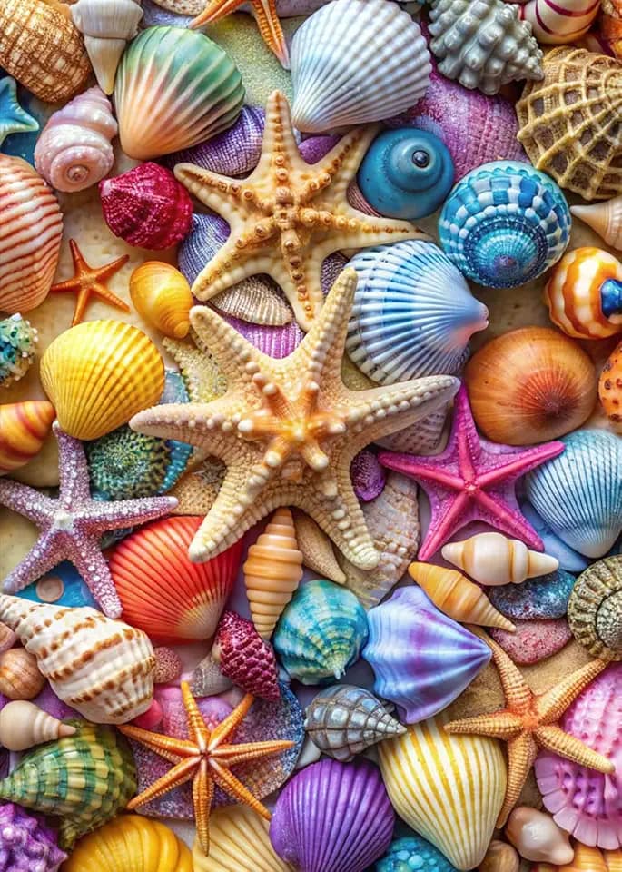 Jigsaw Puzzles for Adults 1000 Pieces-Colorful Seashell and Starfish