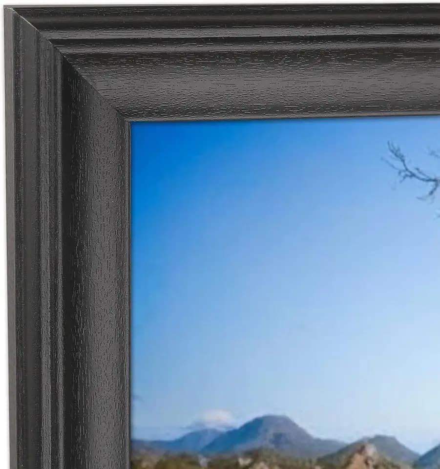11x34 Photo Frame Black Solid Wood, Suitable for Panoramic Photo, Picture, Painting , Poster (S23B1134)
