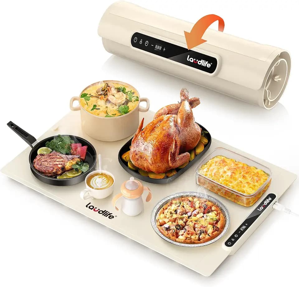 Food Warming Mat 24x16, Foldable Food Warmer for Parties