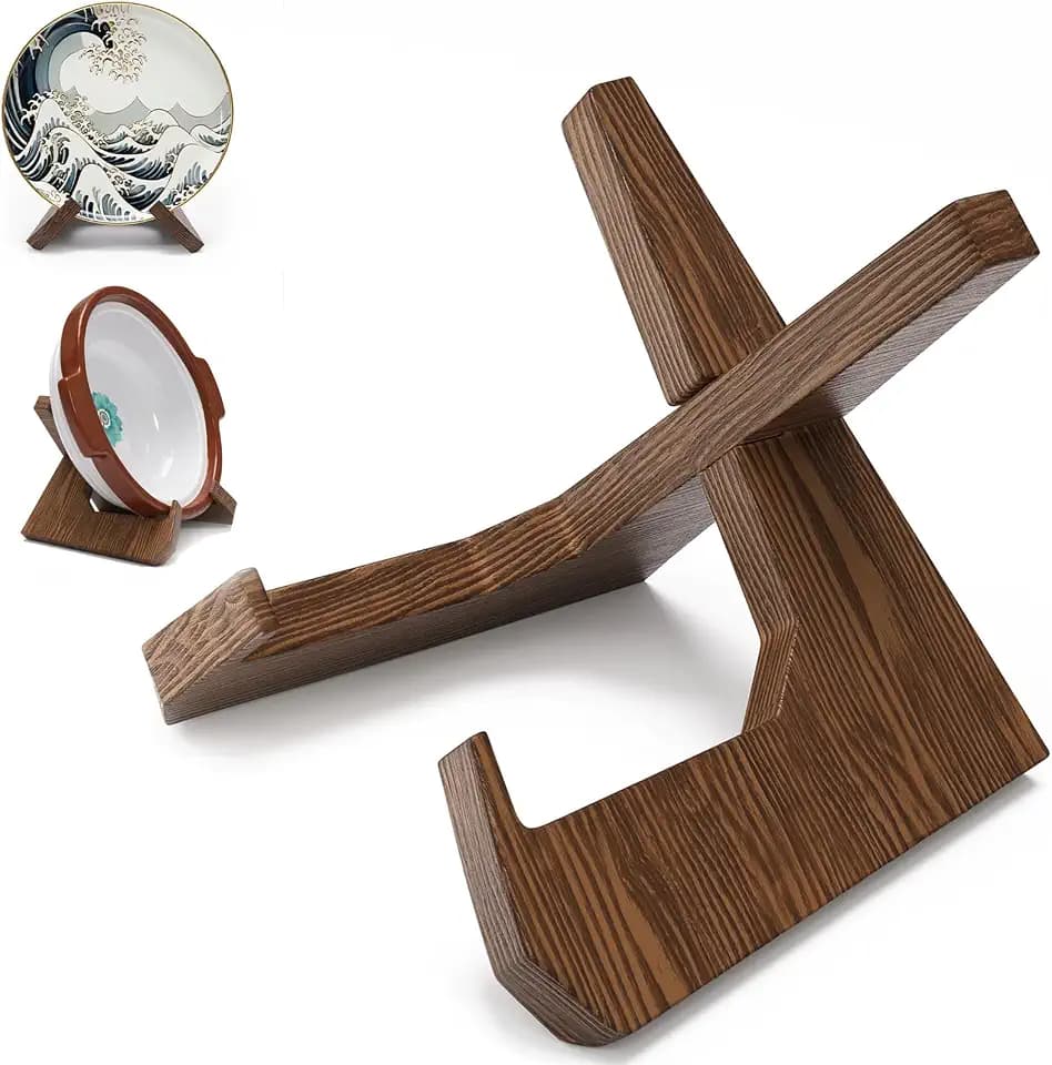 Extra Large Bowl Stands for Display 12 Inch Heavy Duty, Wooden Plate Stand Deep, Wood Bowl Holders for Displaying, Big Decorative Platter Easel to Holder Pie, Pottery, Bowls, Dish, Easels,Vinyl Record