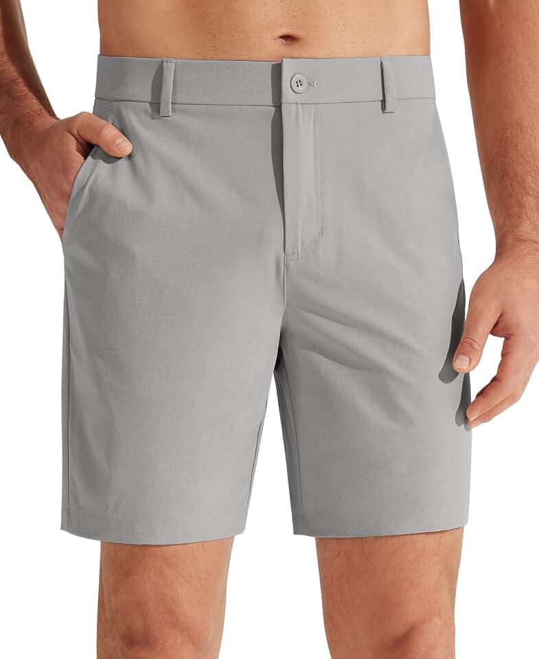 Libin Men's Golf Shorts 7"/9" Casual Flat Front Hybrid Dress Shorts