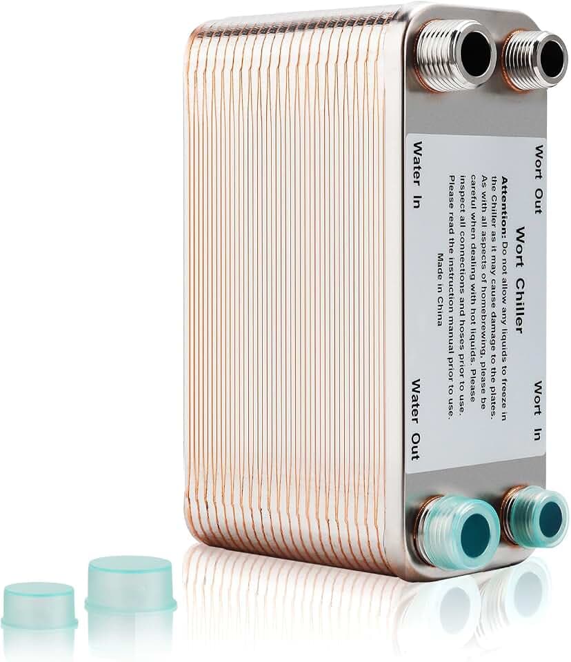 MRbrew Wort Chiller 40 Plates, Brazed Plate Copper Heat Exchanger