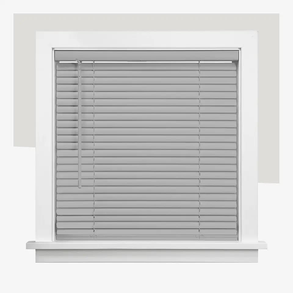 CHICOLOGY Cordless Mini Blinds for Indoor Windows, 35" W x 60" H, Gray Vinyl 1" Slats with Tilt Wand, Light Filtering to Room Darkening, Moisture-Resistant, Child-Safe, Screw-Mount Installation