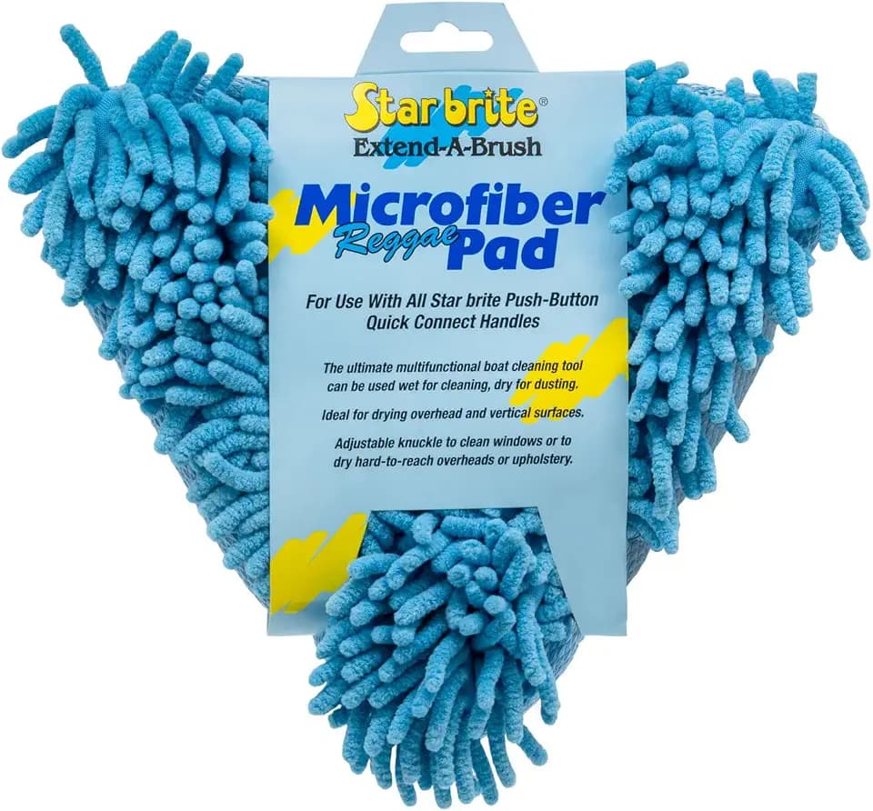 STAR BRITE Reggae Wet/Dry Pad - Super Absorbent Microfiber for Boat, Car & RV - Scratch-Free Cleaning with Articulated Base (040128)
