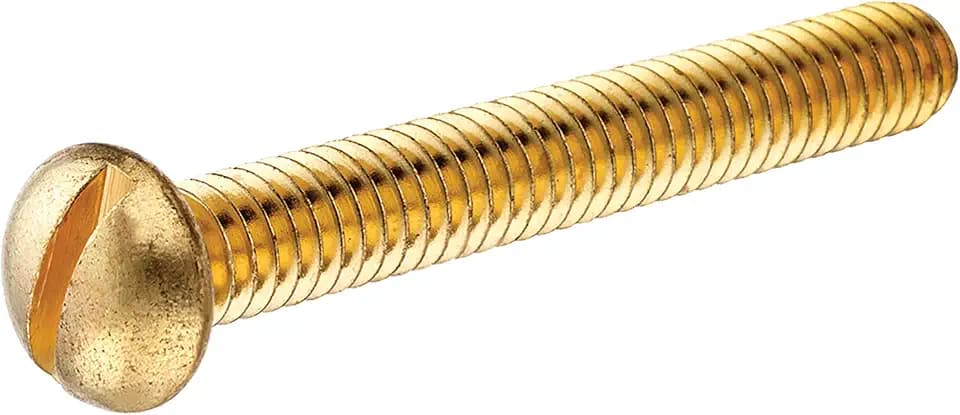 The Hillman Group 2008 8-32 x 1-1/4 Brass Round Head Slotted Machine Screw 24-Pack
