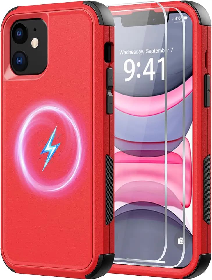 Diverbox for iPhone 11 Case Magnetic,Red
