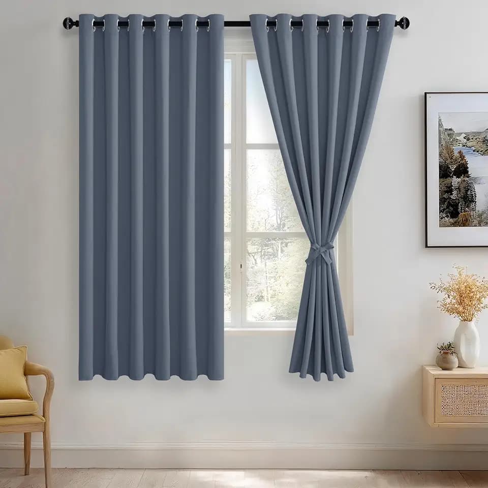 JIUZHEN Blackout Curtains for Bedroom Living Room 70 x 63 Inches Long