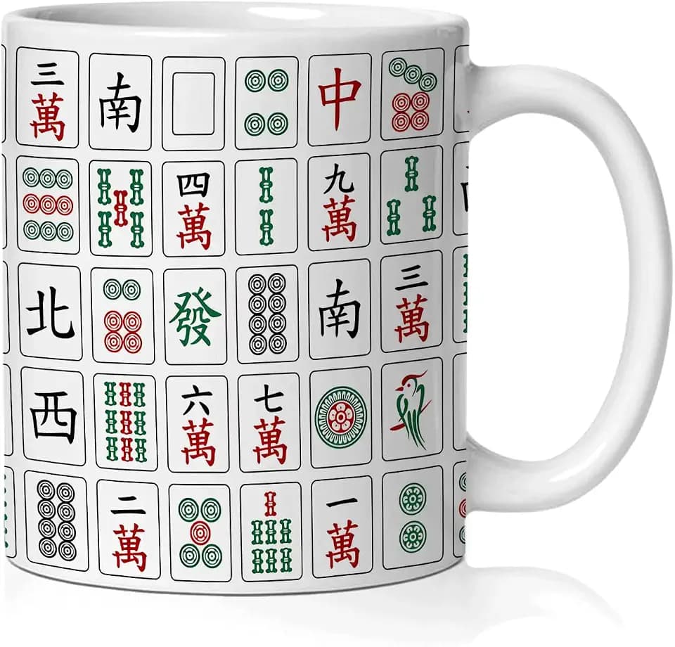 Mahjong Gifts Mug, Mahjong Gifts for Women Coffee Cup Ceramic, Gift for Mah Jong Players Lovers, Mah Jong Ceramic Coffee Tea Mug 11 oz