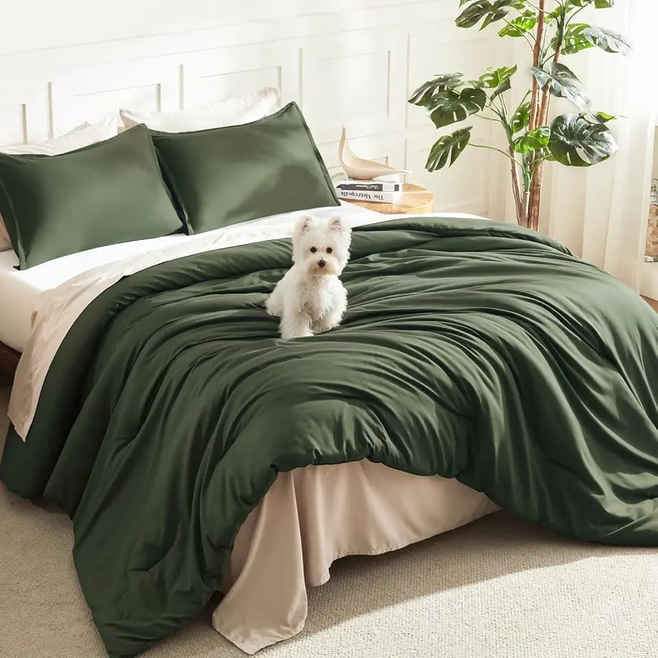 Litanika King Comforter Set, 3 Pieces Lightweight Solid Bed Set