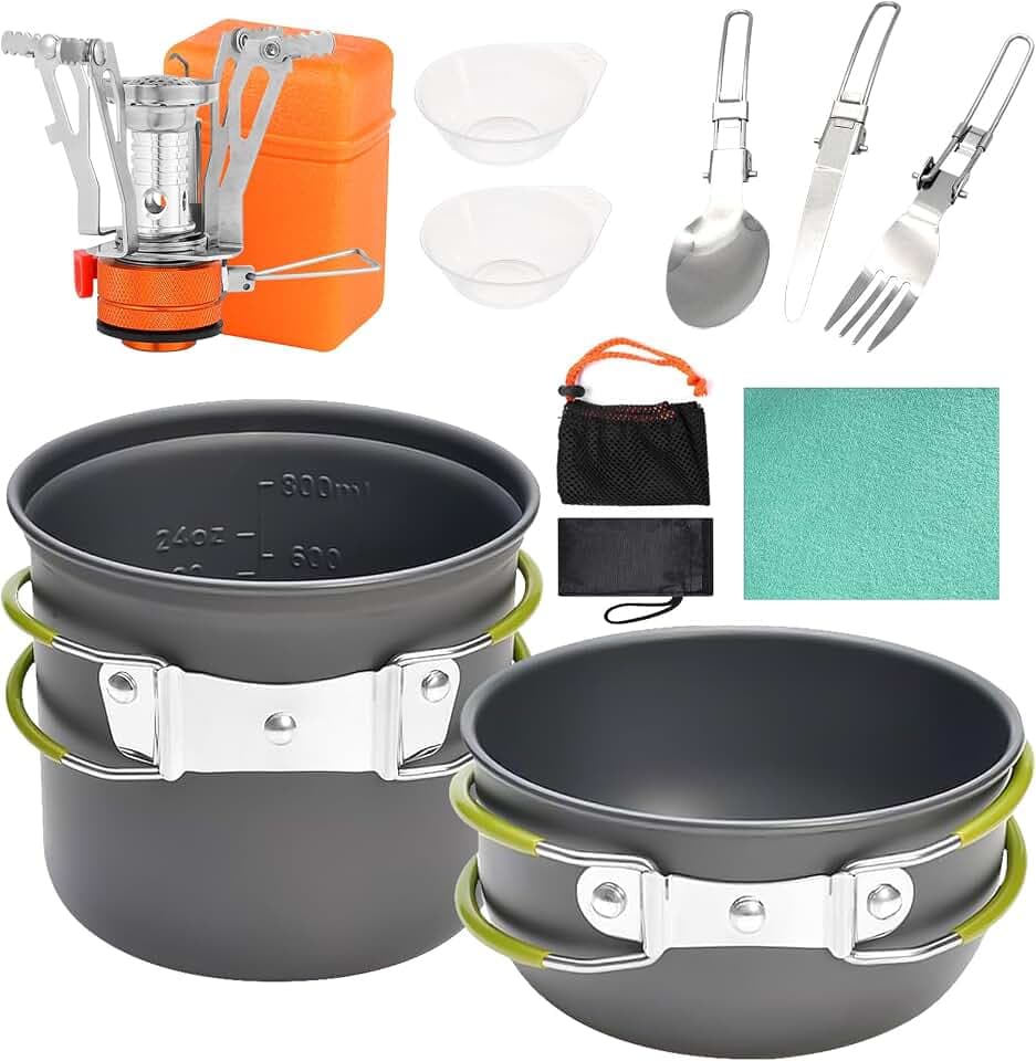 Herbst Camping Kochgeschirr Set, 11pcs Camping Geschirr Set