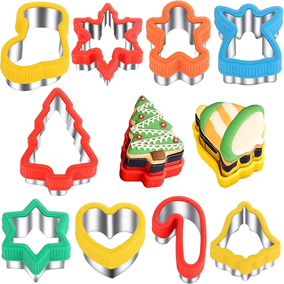 ETERSION Christmas Cookie Cutters, Stainless Steel, 9 Shapes 2-3.5 Inch