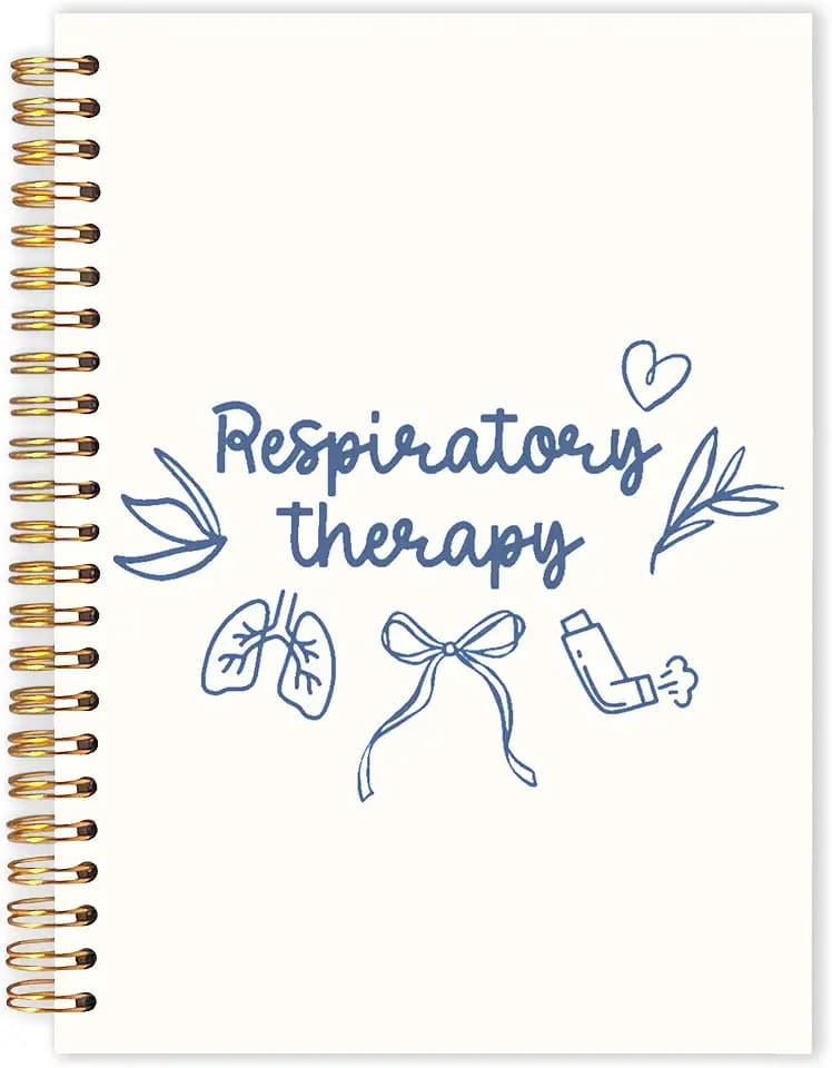 Trendy Respiratory Therapy Spiral Notebook 5.5x8.3, Pulmonology Therapist Gifts Journal for Writing, Therapy Notebook Journal for Note Taking, Therapist Office School Supplies