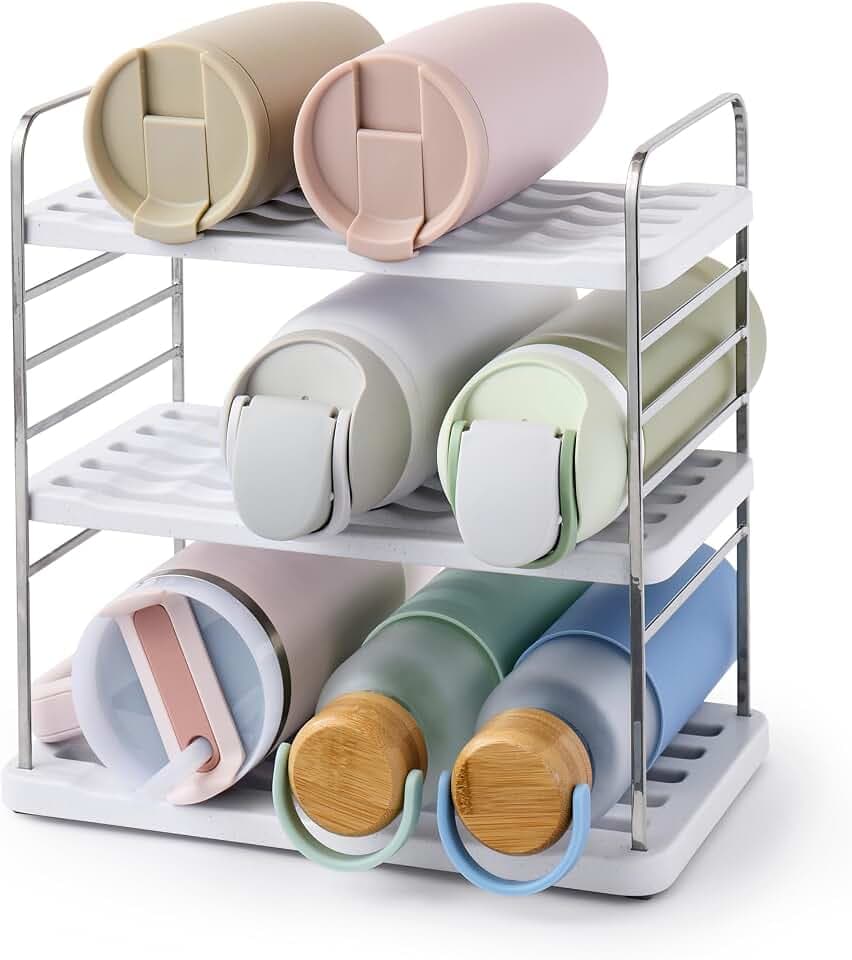 YouCopia UpSpace 9 Water Bottle Organizer, Adjustable Tumbler Cabinet Rack