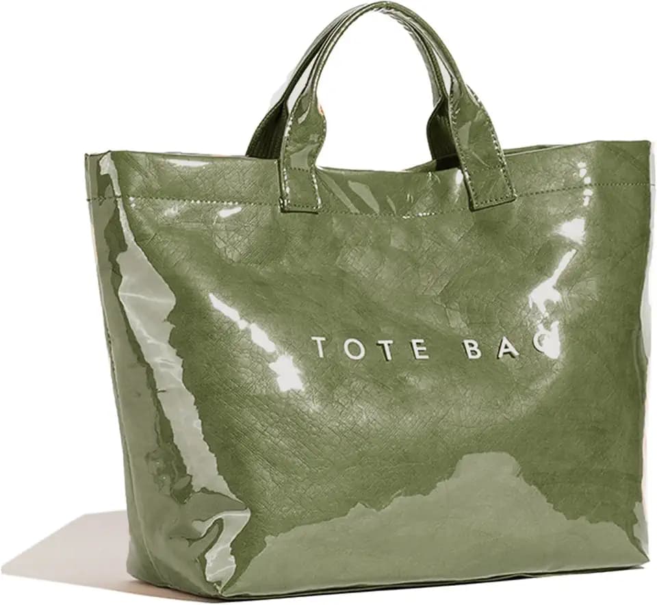 PVC Tote Bag for Women Waterproof Plastic Jelly Tote Letter Print Hobo Handbag for Travel, Gift