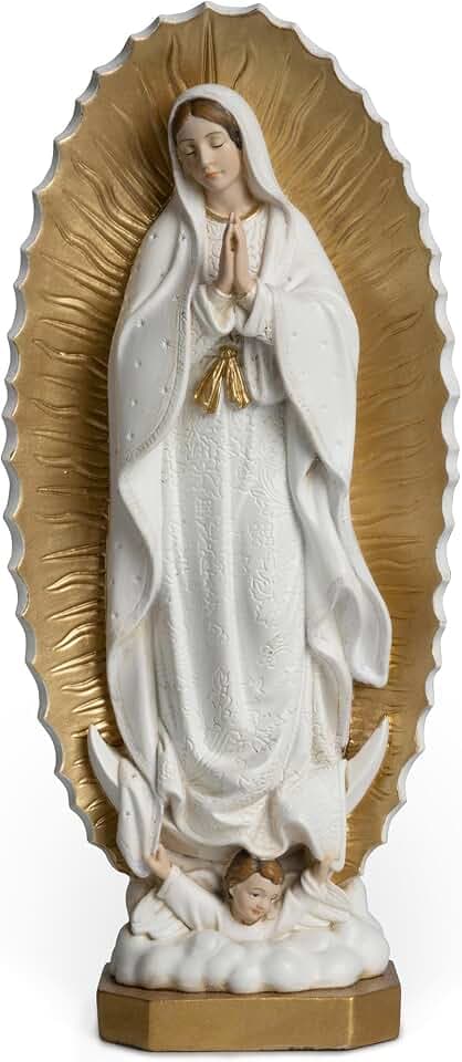 BC Catholic Our Lady of Guadalupe Statue, 7" H Virgen De Guadalupe Figure, Holy Mother Mary Religious Gift, Catholic Decor, Handpainted Renaissance Sculpture Purity & Grace Collection by Buildclassic