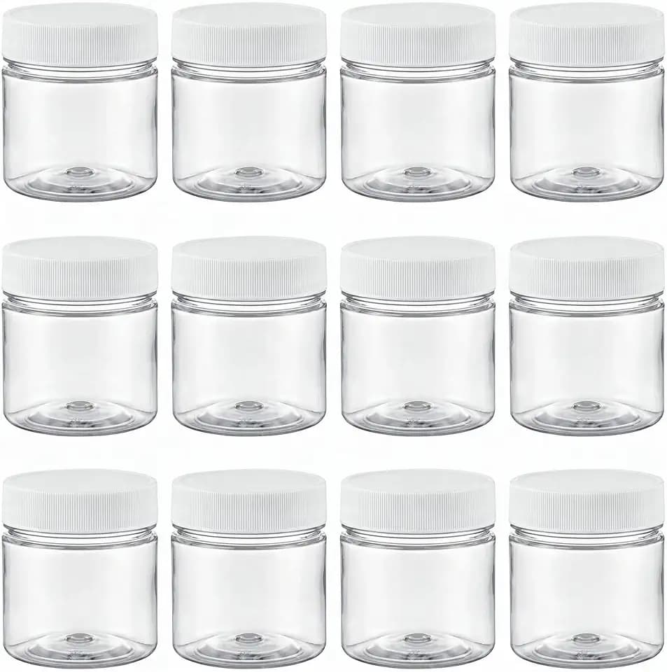 novelinks 8 oz Small Plastic Containers with Lids and Mini Mason Jars