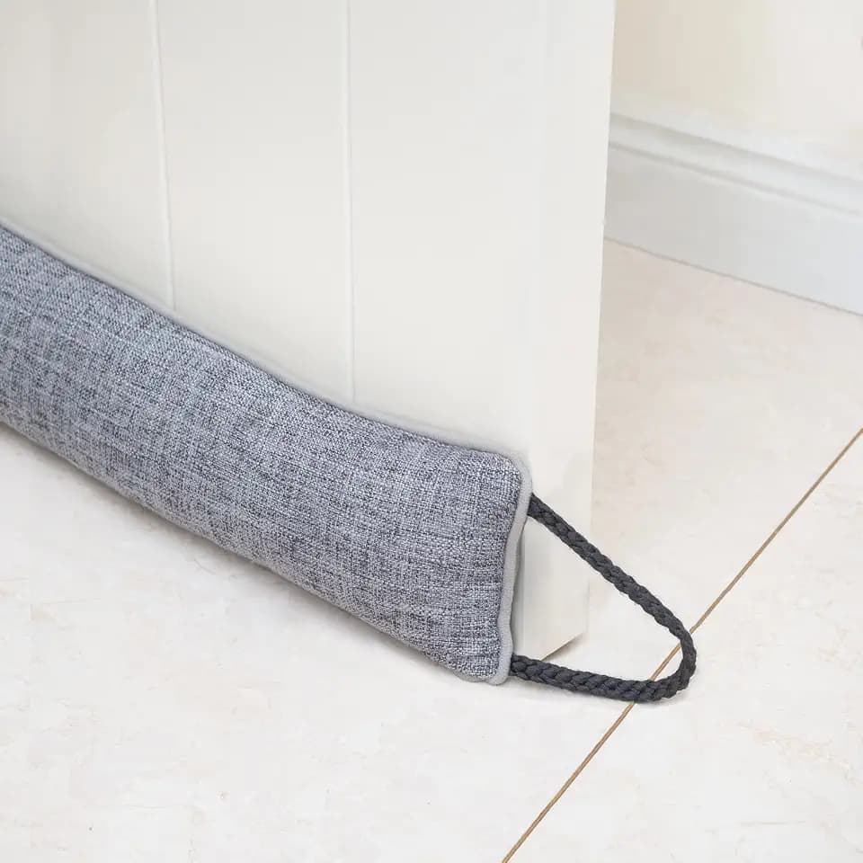 Marwood Under Door Draft Stopper 36 inch Wind Stopper for Door & Window, Weighted French Air Draft Stopper Front Door Snake Noise Blocker for Bottom of Door with Hanging Loops - Grey