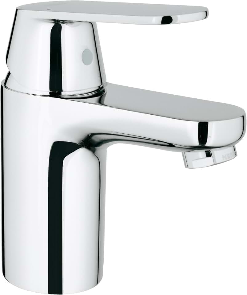 Grohe 3287700A Eurosmart Cosmopolitan S-Size Single-Handle Single-Hole Bathroom Faucet Without Pop Up - 1.2 GPM, Starlight Chrome