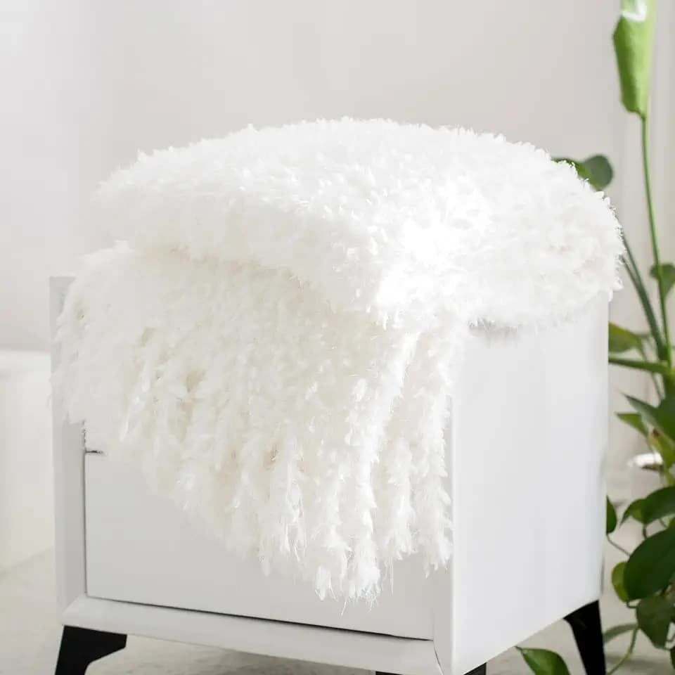 Soft Knit Throw Blanket for Couch with Tassels 60"x80"