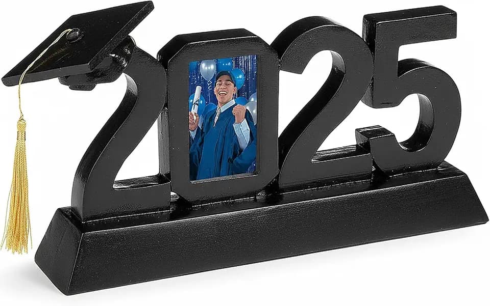 Fun Express 2025 Graduation Black Resin Picture Frame, 8" x 5"