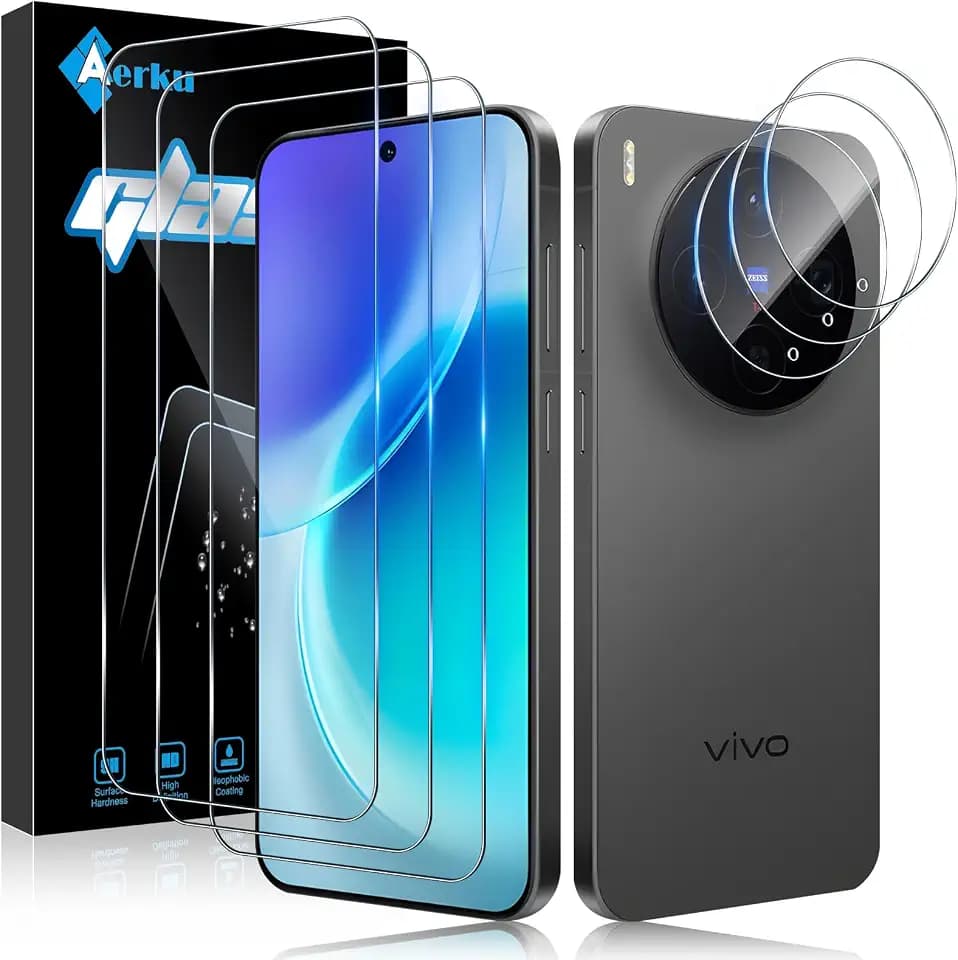 Aerku Schutzfolie für Vivo X300S 5G für Panzerglas, 3 Stück Schutzglas und 3 Stück Kameraschutz, 9H Härte Panzer Schutz Glas, 0.33mm Ultra-klar Folie, Anti-Kratzen Displayschutz