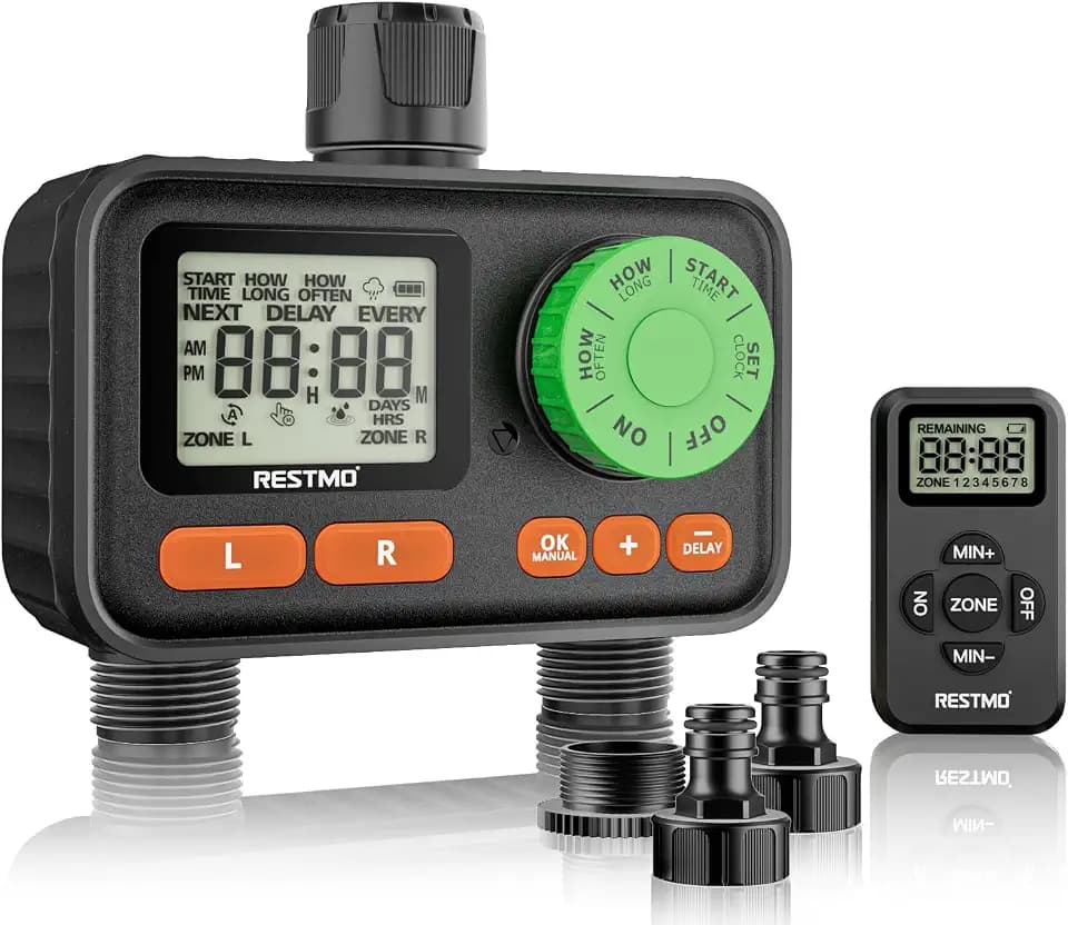 RESTMO RF-Bewässerungscomputer, Wasserzeitschaltuhr für Außenwasserhahn