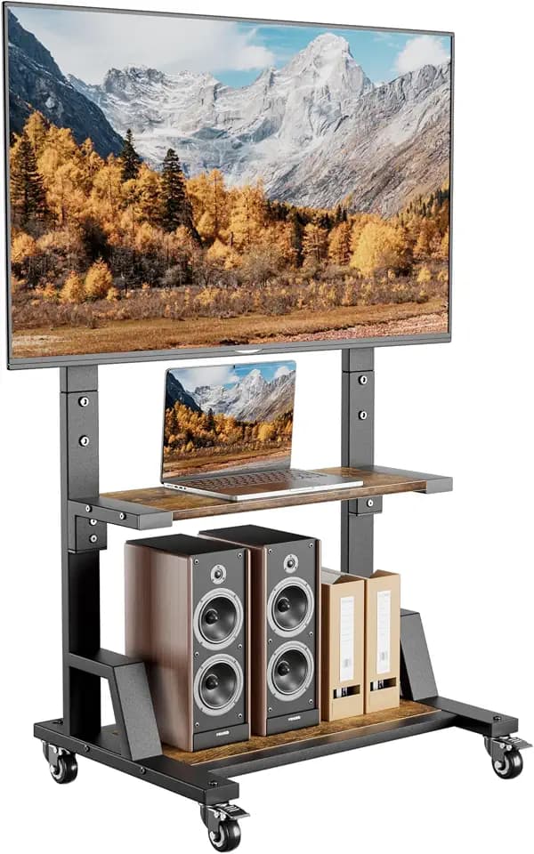 AENTGIU Rolling TV Stand, Mobile TV Stand for 32-75-Inch TVs up to 150lbs