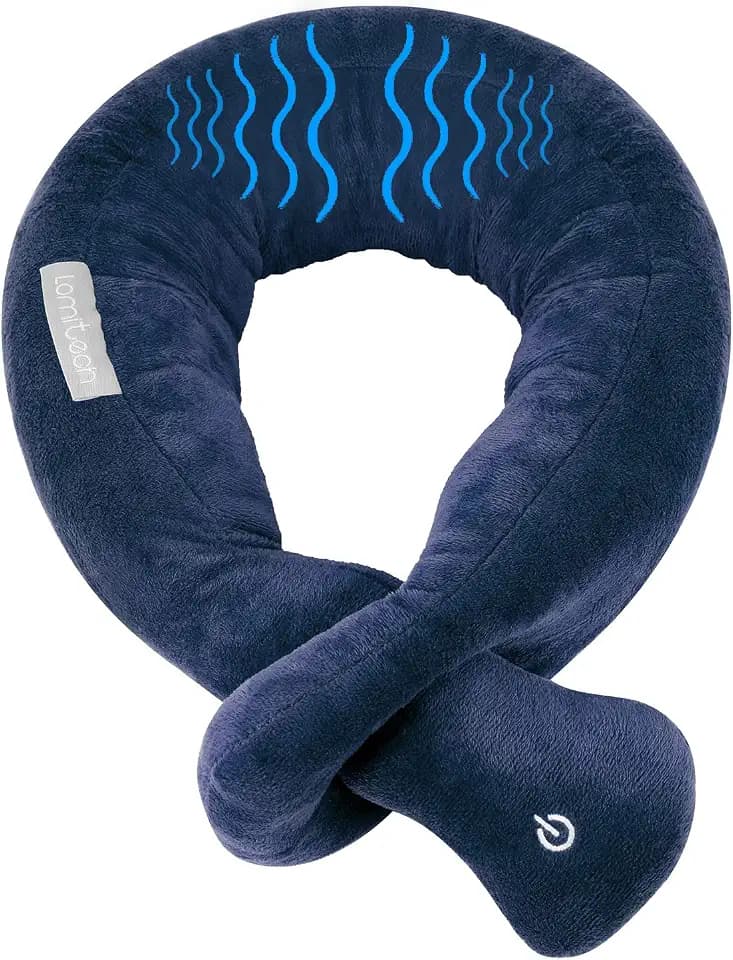 Travel Pillow with Vibration,Adjustable Airplane Neck Massage Pillow